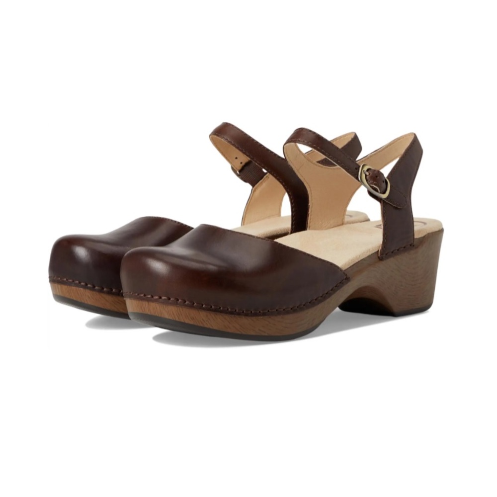 Dansko Sam Mary Jane Clogs in Teak Vintage